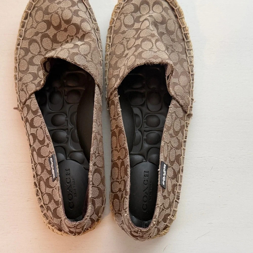 Coach Signature Canvas Espadrille Flats in Brown